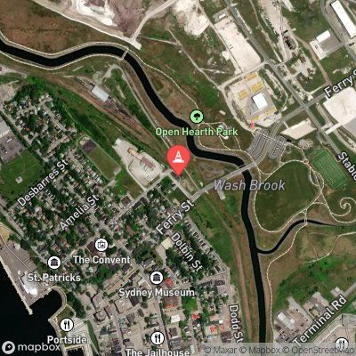 Outage location map (satellite style), centered on the outage point: (46.14564, -60.19268).