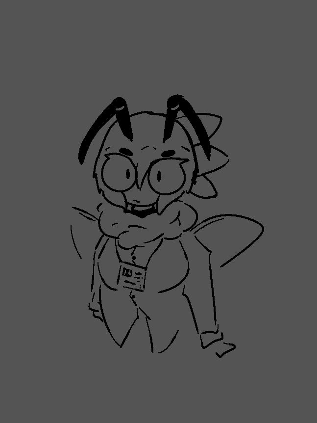 bee woman (she/her) with a dress-up shirt and a lanyard over her neck