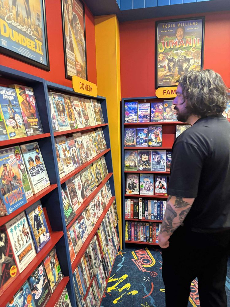 Me browsing the shelves of 'Video Land'