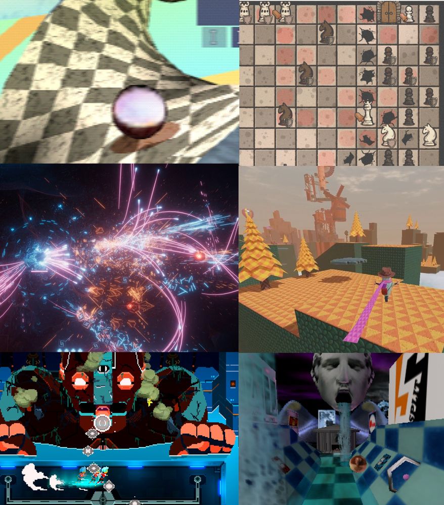 A collage of recent Steam Games with less than 50 reviews as of writing. These games include Rhythm Storm, Super 10 Pin, Black Pieces Move First, Y2Roll, Resonant Blade, and A Bottled Up Island
