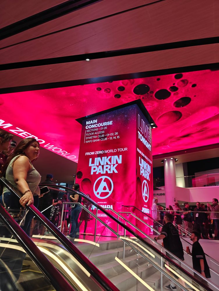 Stadium sign for Linkin Park From Zero world tour