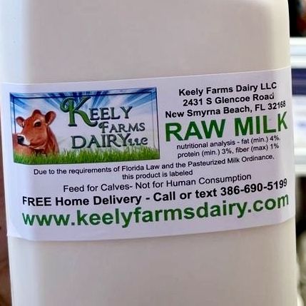 A milk label for the raw milk product in question. In tiny text it says 