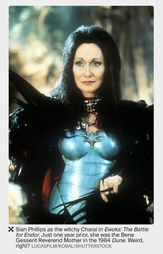 Sian Phillips in The Battle for Endor looking like she needs to have my phone number