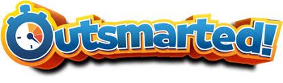 The word OutSmarted is picked out in blue with an extruded orange background. The O of Out shows a clock face