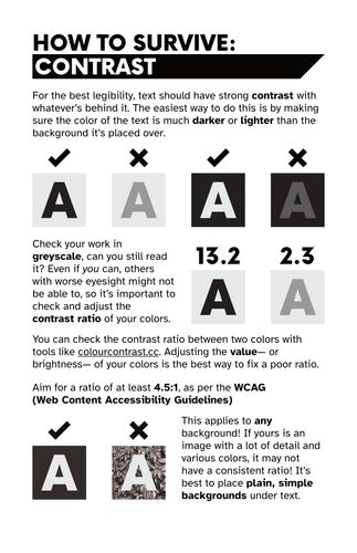 Example of how contrast helps readability