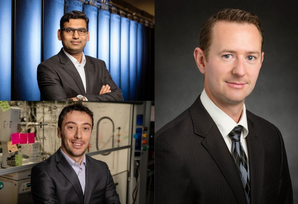 Collage of professional headshots for Damien Guironnet, Simon Rogers and Diwakar Shukla. 