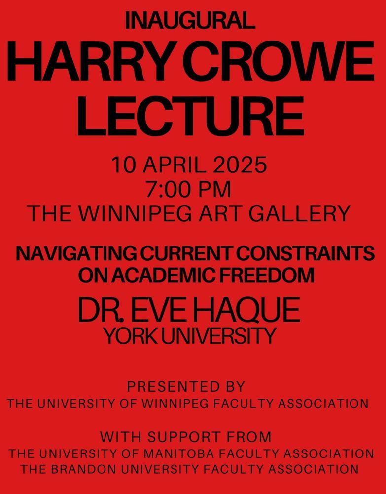 Poster in red advertising Harry Crowe lecture. All text in BlueSky posts.