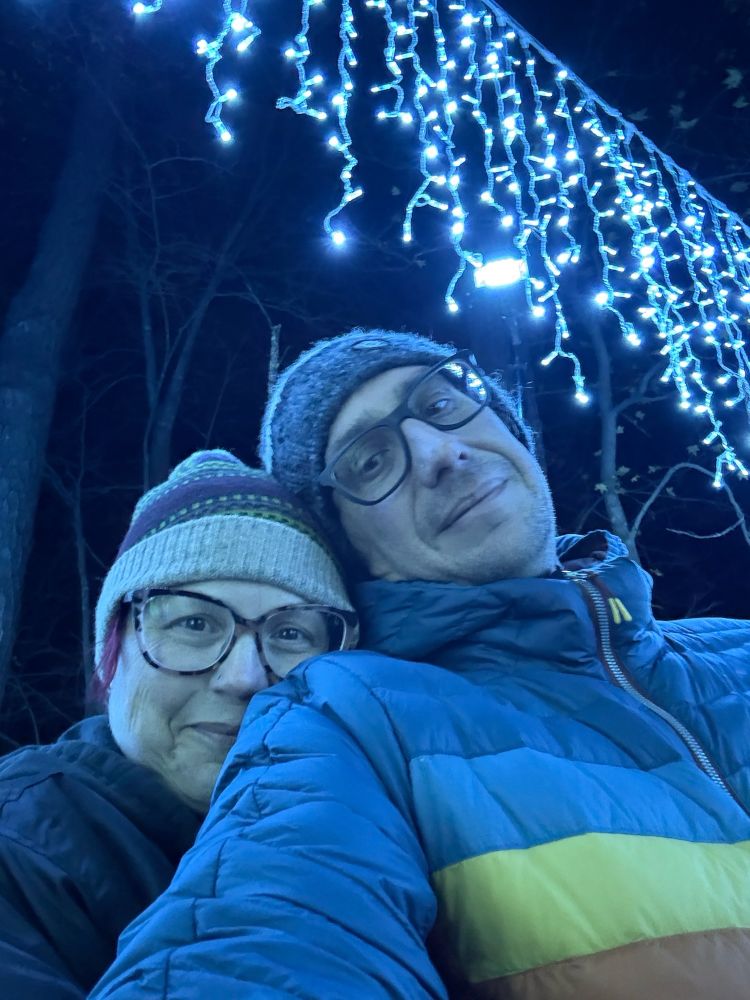 Two nerds in blue light