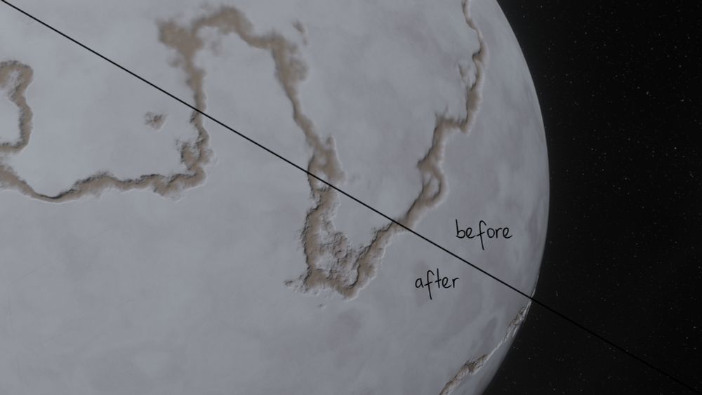 Before and after comparison of the moon from far away. The "after" image has much higher detail in the color and normals. The polygon count is still low but that is not visible from this distance.