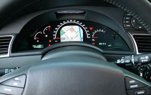 Chrysler Pacifica Navigation screen in speedometer