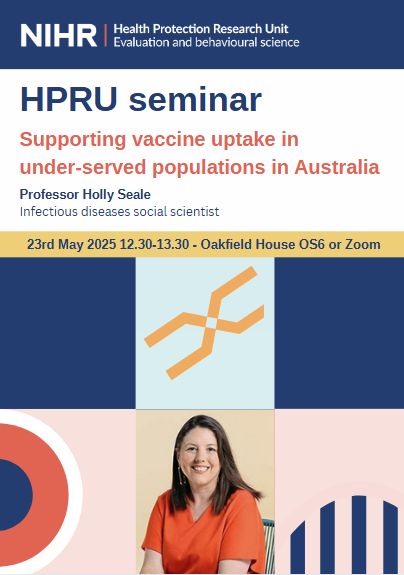 HPRU EBS Seminar: Supporting vaccine uptake in under-served populations in Australia.