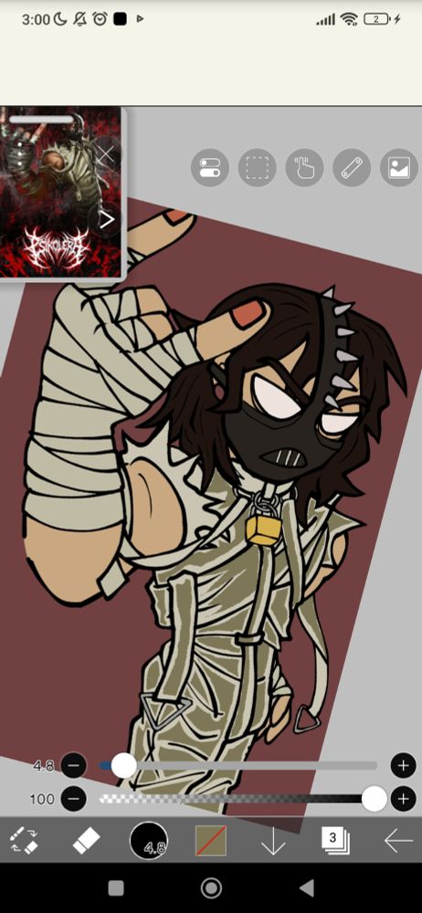 Desenho não terminado do personagem "Eloy" do spinoff Hexatombe, de Ordem Paranormal 