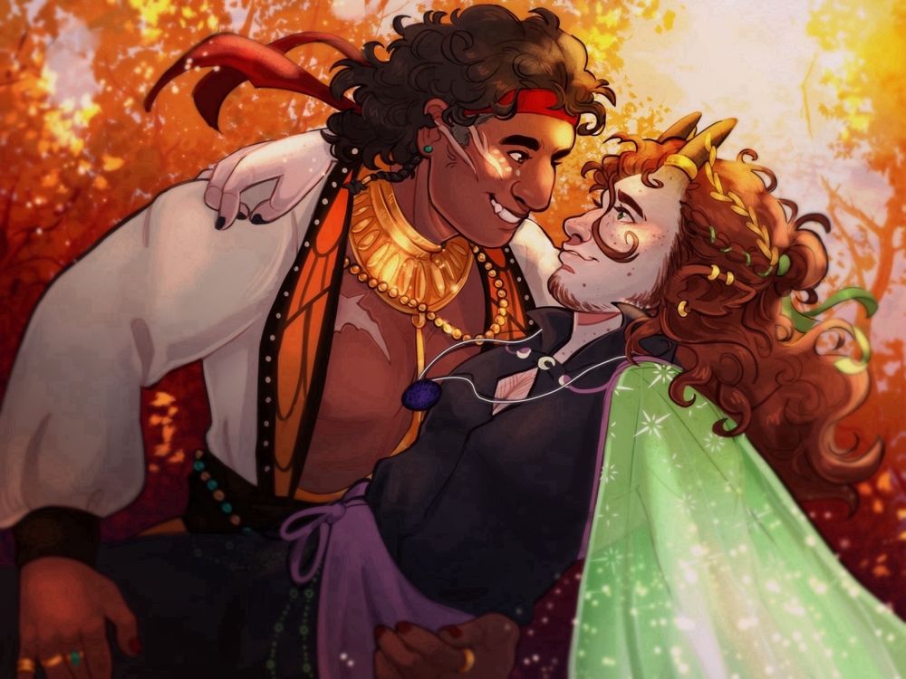 Alekos and Booker rendered halfbodies of them dancing in a far golden hour