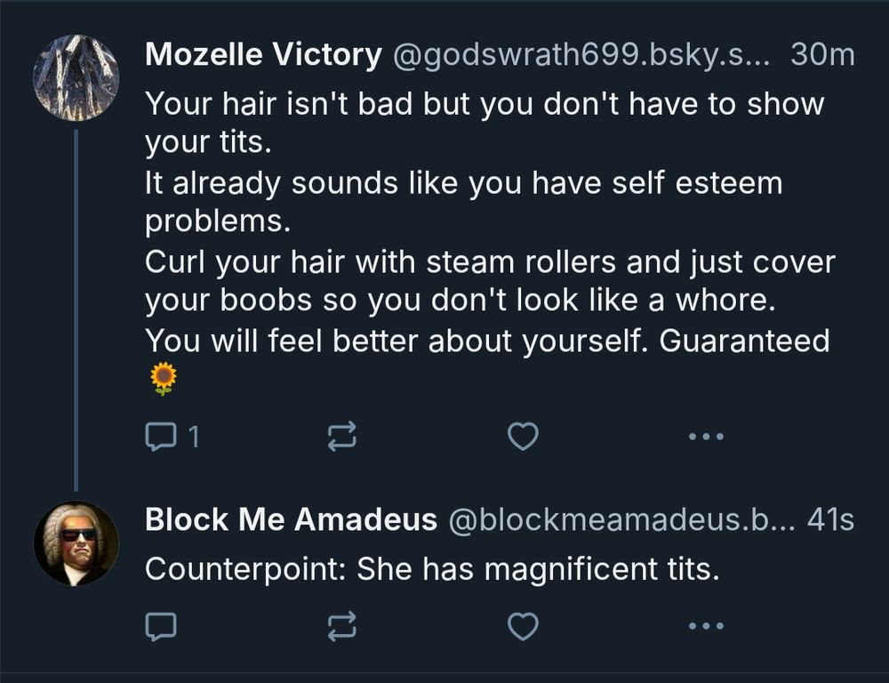 Cheese-Named Reply Person criticized a selfie but Our Hero bravely defended OP in no uncertain terms.