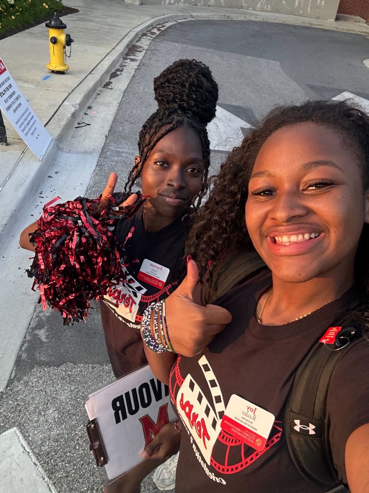 Two orientation advisors taking a selfie