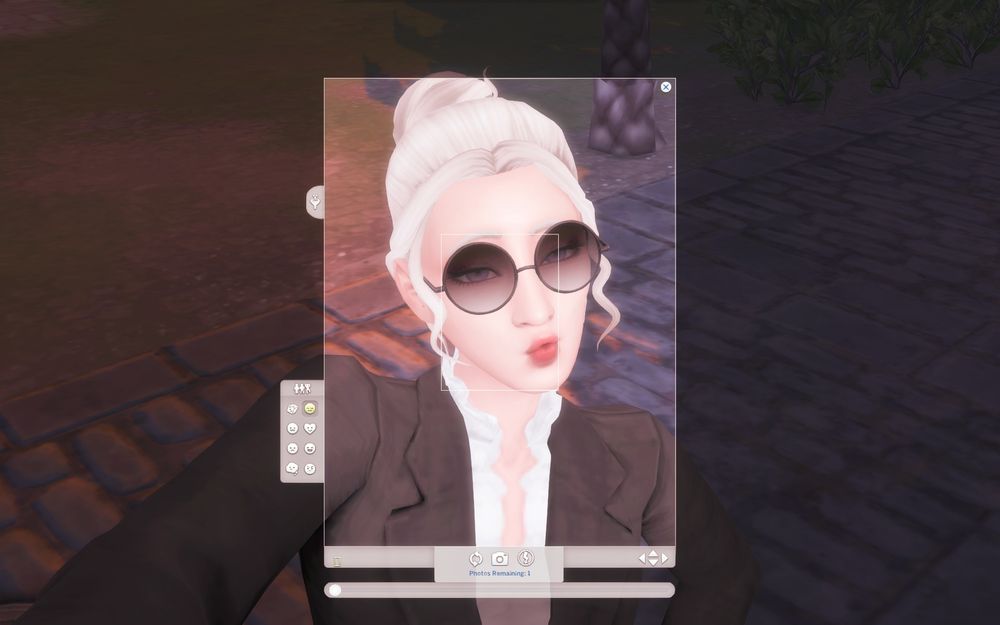 edelgard taking a very obnoxious selfie in her dumb little mafia boss glasses