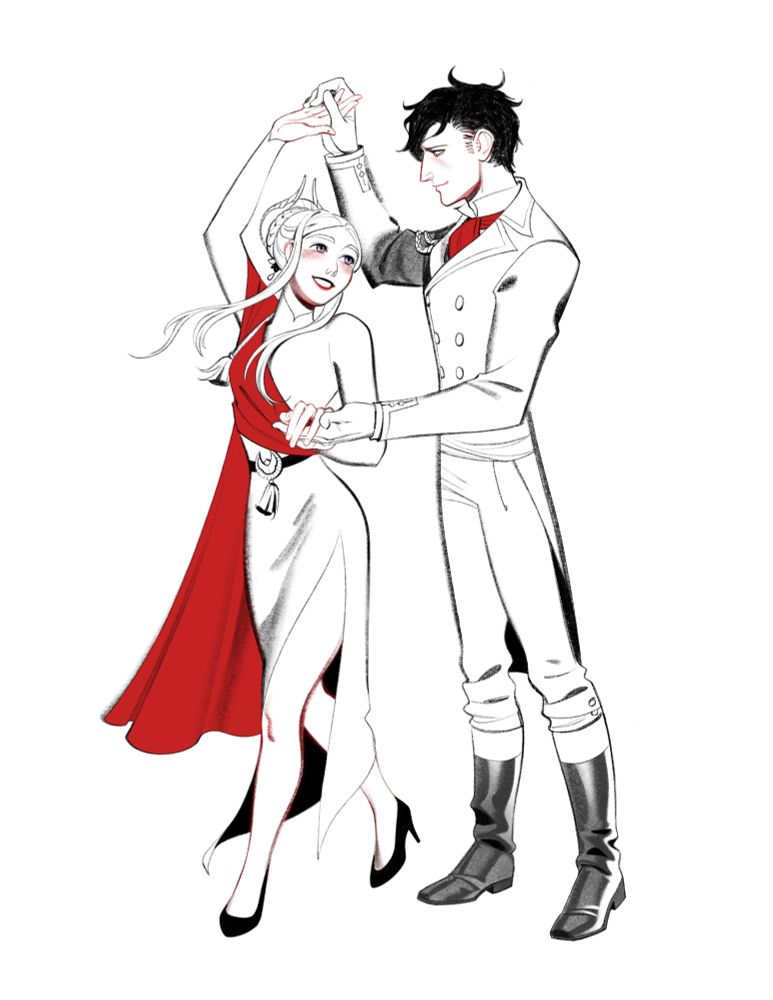 Edelgard and Hubert, dancing together