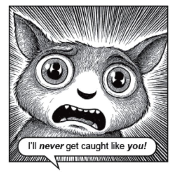 Drawing of a weird gremlin creature that's meant to be a surprised squirrel
