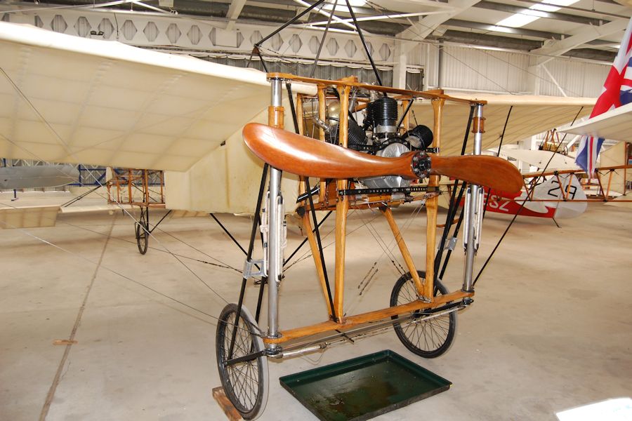 Louis Bleriot was a genius - an overused word, but applicable in this case. He had made fortune making the world's first practicable car headlight, but set his sights on building a simple yet efficient aeroplane. Here we see, in one of the hangars at the Shuttleworth Trust Collection, Old Warden, his elegant monoplane, the Blériot XI. Wooden framed with fabric covering, it used wing-warping rather than ailerons for control. Its power comes from a 25hp Anzani engine - as well as the oldest flyable aircraft in the World, its Anzani is the oldest flight-worthy aero engine in the World. It have written much more about this aircraft in the following blog entry - enjoy! https://shortfinals.org/2013/05/02/bleriot-xi-the-oldest-flyable-aircraft-in-the-world/