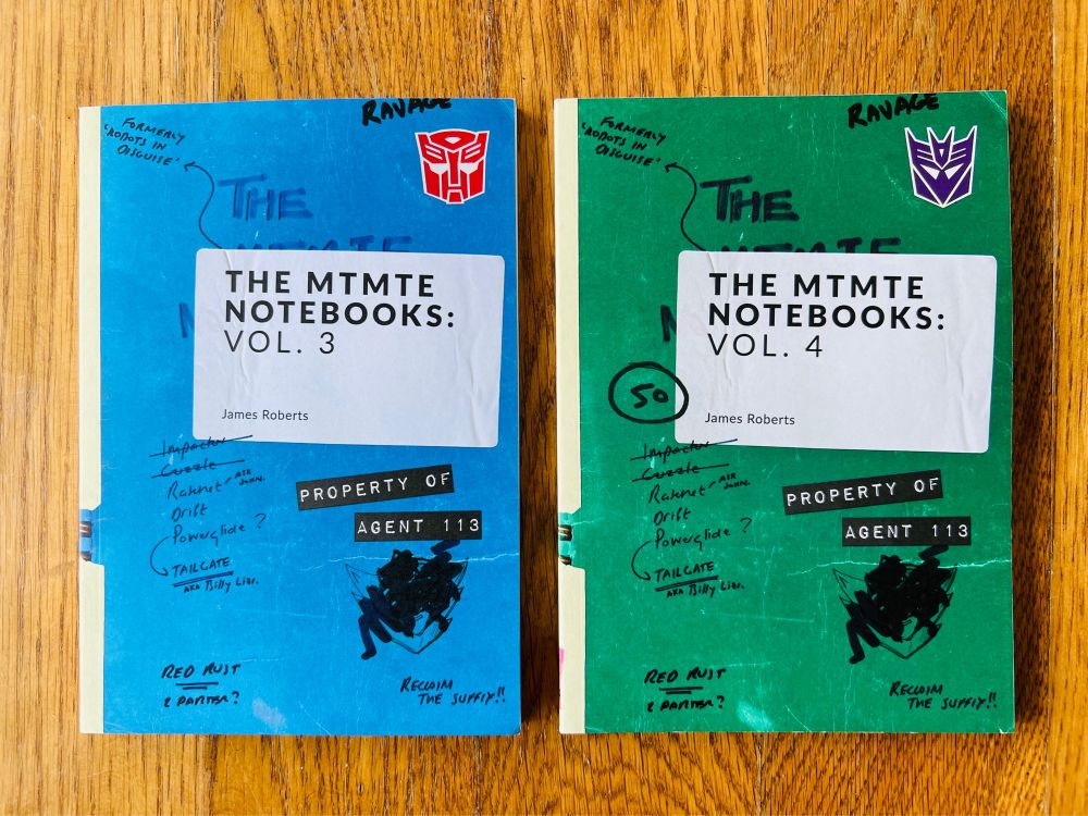 The covers of MTMTE Notebooks volumes 3 and 4