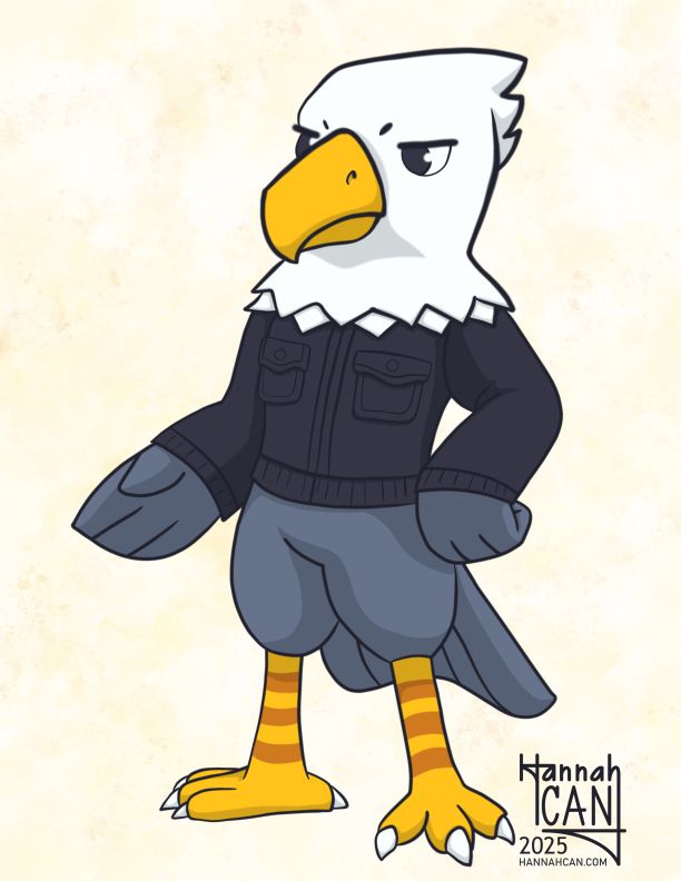 Digital drawing of animal crossing villager Apollo. 