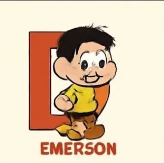 emerson
e um boneco "desenhado" por ia, no estilo turma da mônica, vestindo uma camiseta amarela e todo deformado, atrás dele tem uma letra D aparentemente 