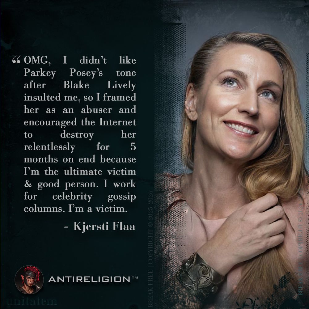 Parody (not real quote) satirizing Kjersti Flaa's actual agenda, imo. This woman is a total fucking predator; with zero evidence that Posey had insulted her, she convinced multiple audiences on multiple shows and channels (including her own) that she was victimized by Posey who is now being harassed & cyberstalked DAILY—online—for 5 months straight.