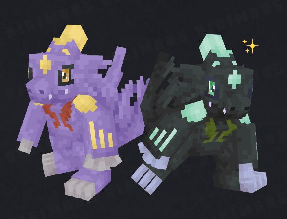 Model showcase of the digimon Monodramon, for the Minecraft mod called Digimobs