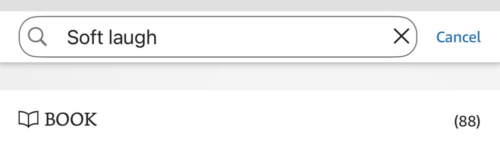 A kindle word search showing the phrase “soft laugh” is used 88 times in the book. 