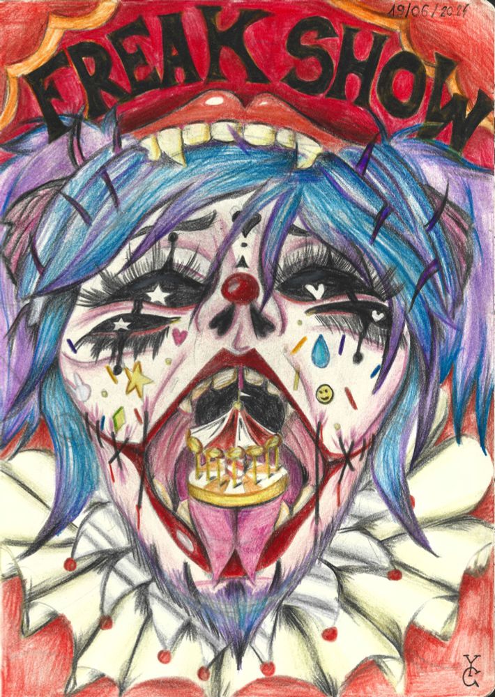 Elisa-Belle the Drag Demon 🤡😈

I've try to put much color in my drawing sometimes.