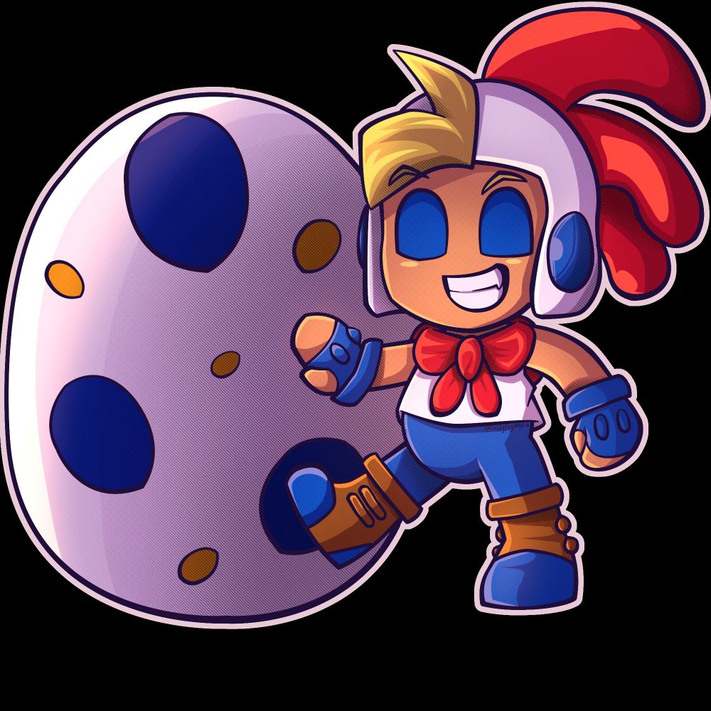 Chibi of the titular character of Billy Hatcher and the Giant Egg. He is holding back his egg while grinning mischievously.