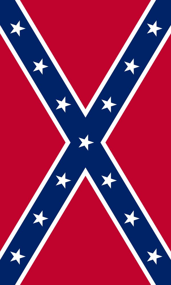 Confederate battle flag (Johnny Reb) rotated 90 degrees to resemble an X.