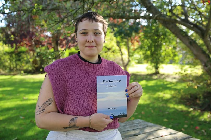 Cherine presenting her book