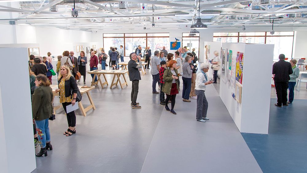 Public viewing art at the University Art Show