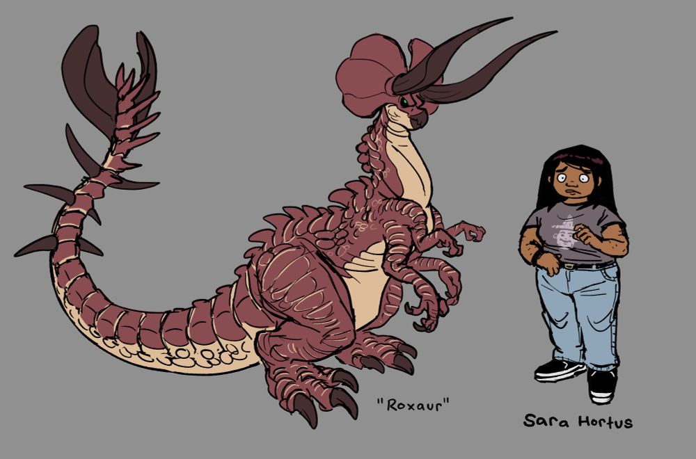 A girl named Sara Hortus was mutated and can turn into "Roxaur", the kaiju who fights off evil alien kaiju.