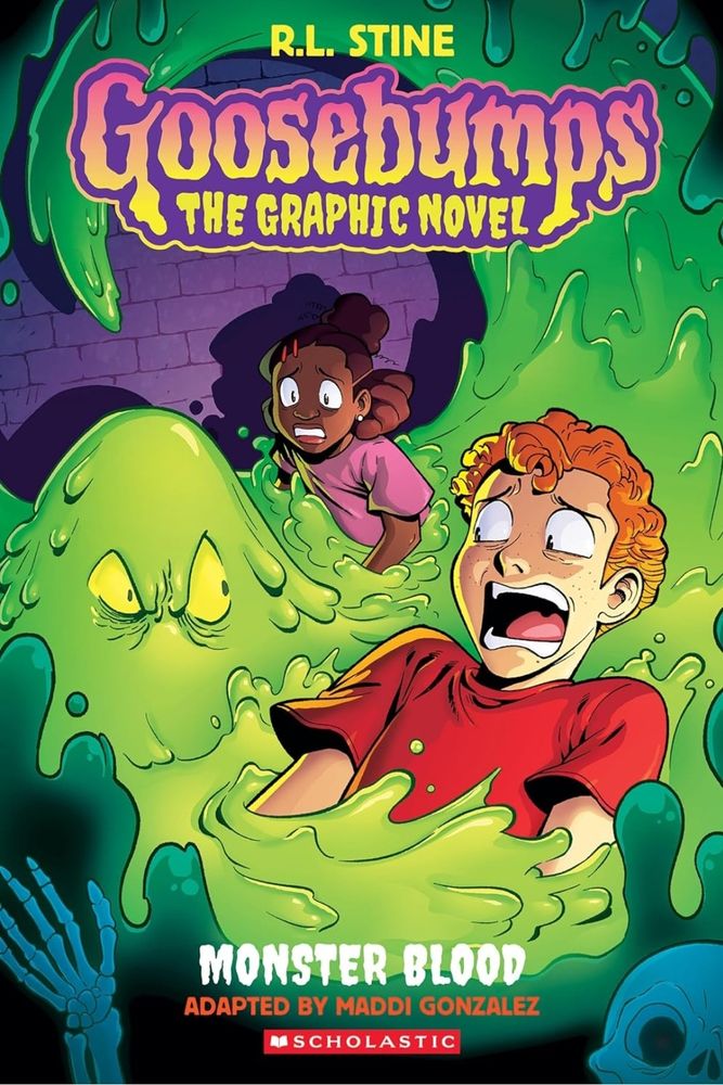 Book cover for Goosebumps - The Graphic Novel: Monster Blood, illustrated by Maddi Gonzalez
