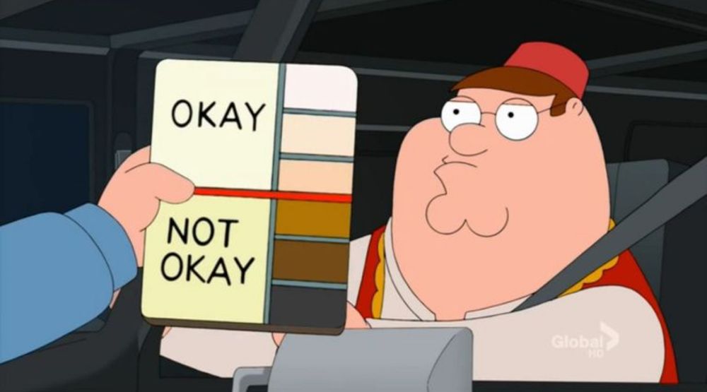 The family guy skin color chart