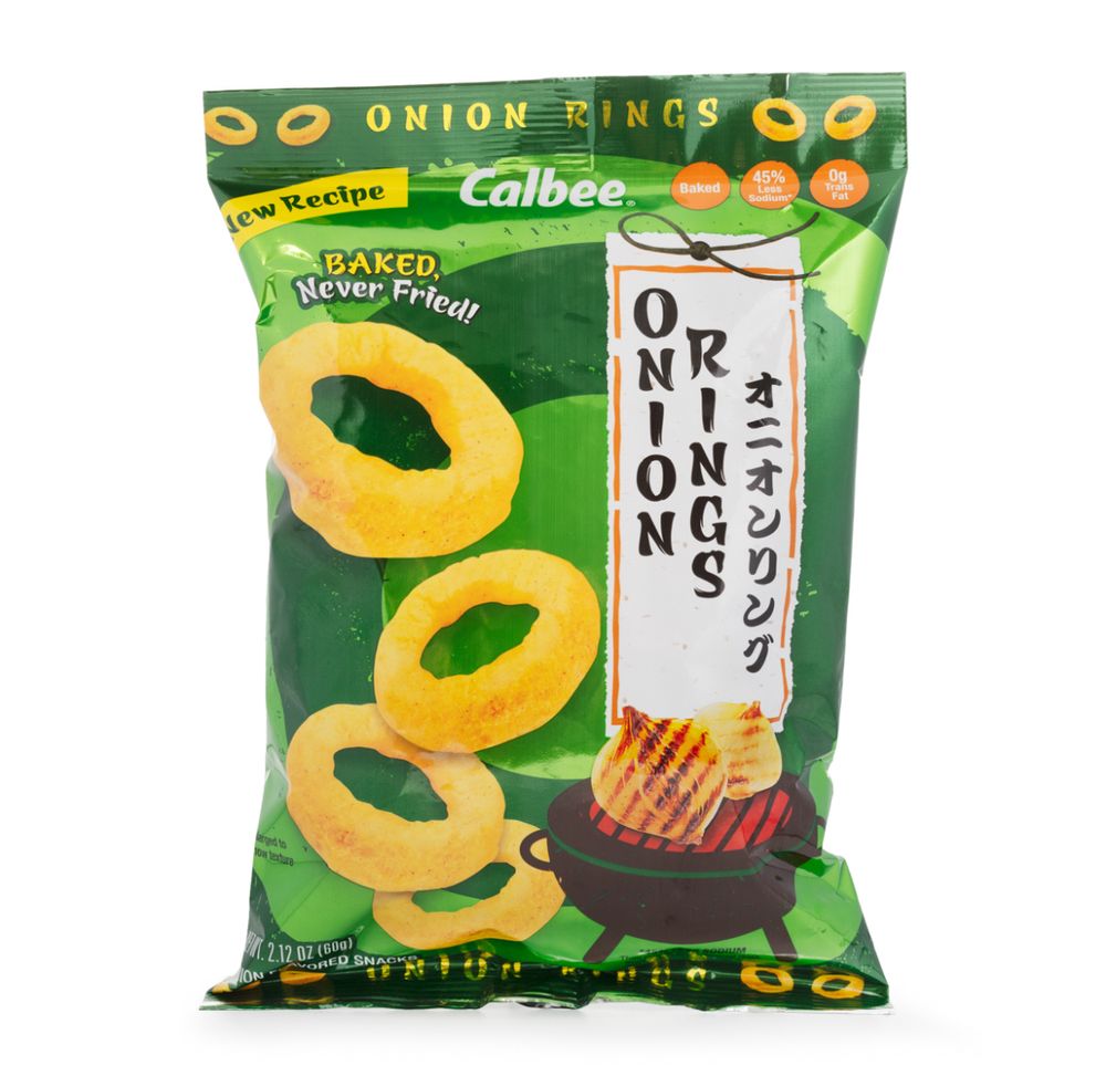 stock photo of 2oz. package of Calbee brand onion ring snacks