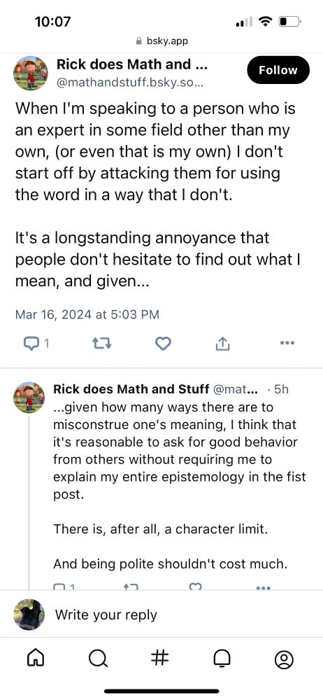 Sorry, this is a screenshot of someone on bsky being annoyed that average users don't share their specialized vocabulary. 

"Rick does math and stuff" is their display name. @mathandstuff is their (partial) handle.

Fuck this guy.