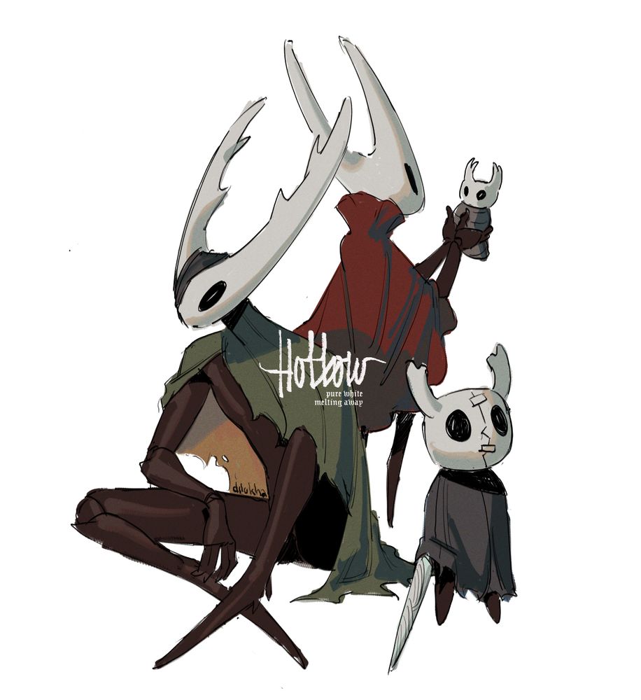 Hornet, the Knight and the Hollow Knight from. Hollow Knight