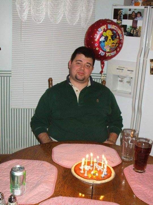 jim fannin's sad birthday party, complete with birthday pie and a sesame street balloon