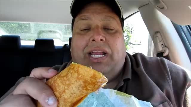 Joey eating fast food