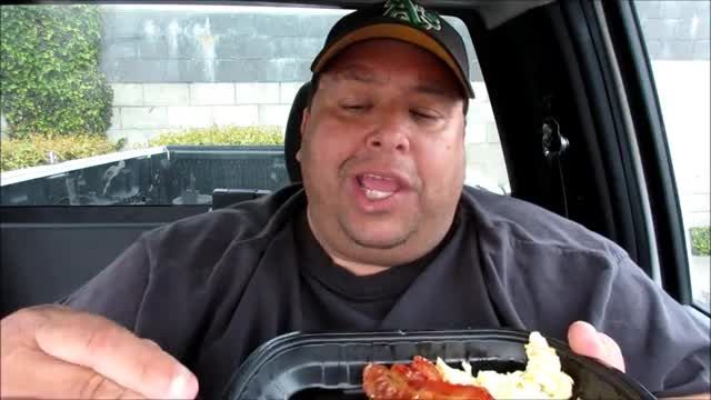 Joey eating fast food