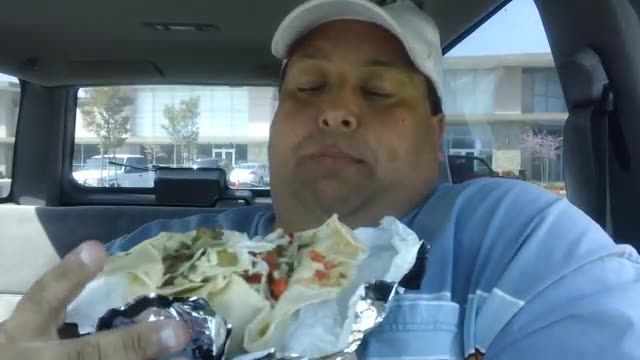 Joey eating fast food