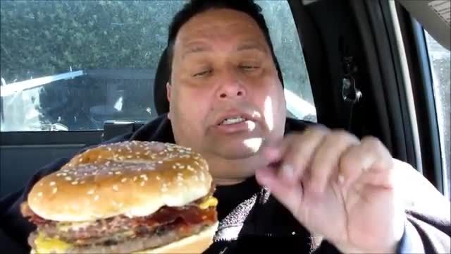 Joey eating fast food