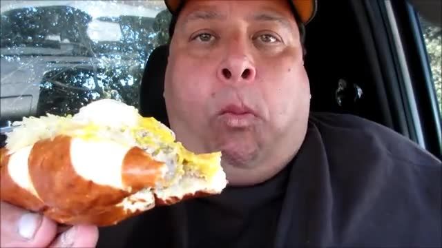 Joey eating fast food