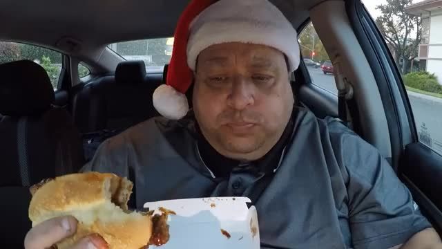Joey eating fast food