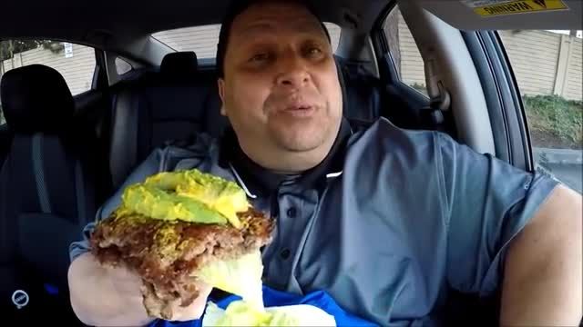 Joey eating fast food