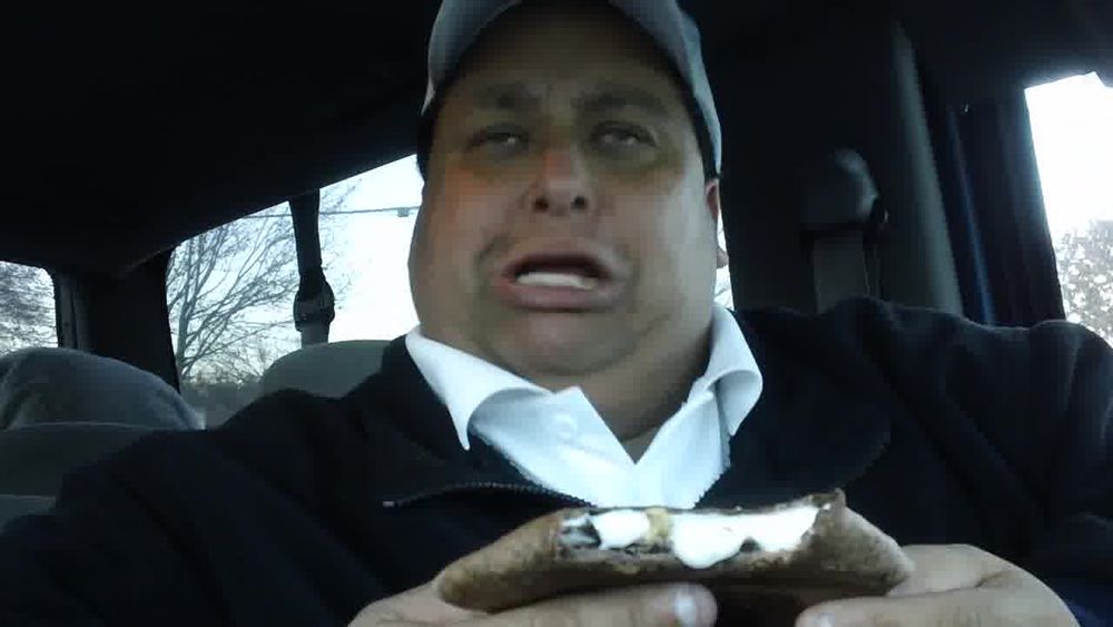 Joey eating fast food