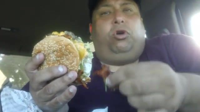 Joey eating fast food